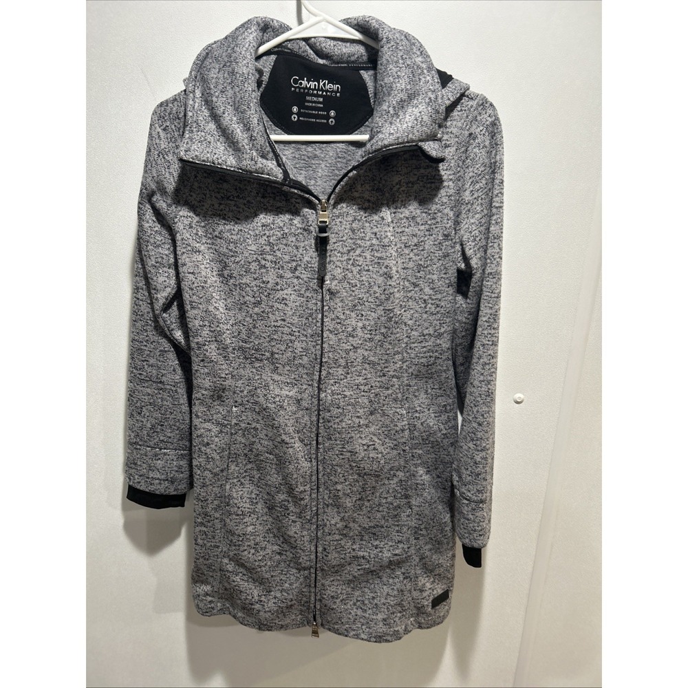 Calvin Klein Marled Detachable Hood Performance Jacket M Women